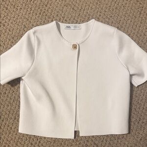 Zara Cream Short Sleeve Blazer